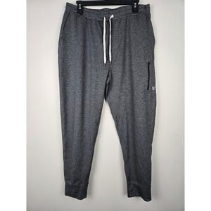 Vuori Mens Athletic Joggers Pants Charcoal Heather Zipper Pockets Size XL